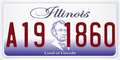IL license plate A191860