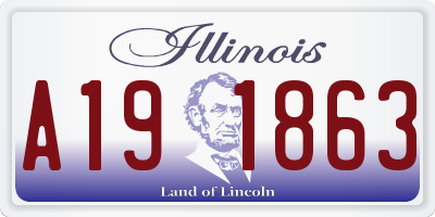 IL license plate A191863