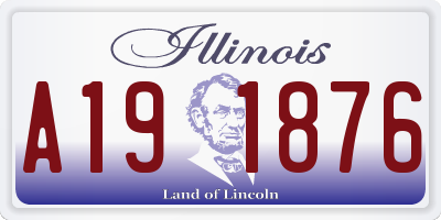 IL license plate A191876