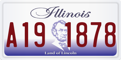 IL license plate A191878