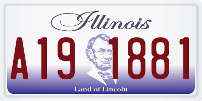 IL license plate A191881