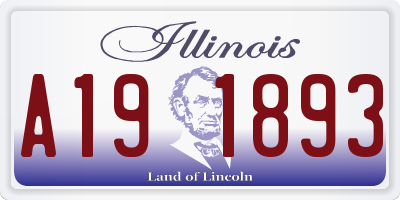 IL license plate A191893