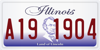 IL license plate A191904