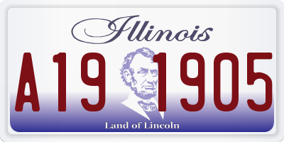 IL license plate A191905