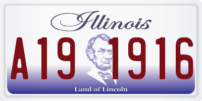 IL license plate A191916