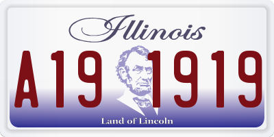 IL license plate A191919