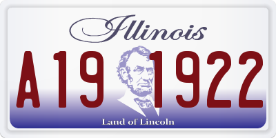 IL license plate A191922