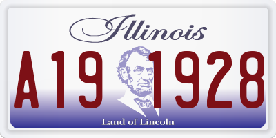 IL license plate A191928