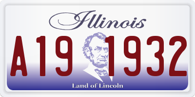 IL license plate A191932