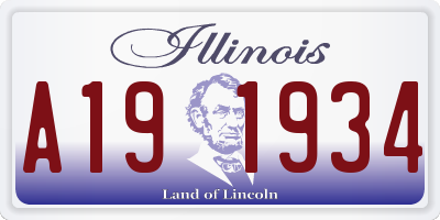 IL license plate A191934