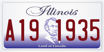 IL license plate A191935