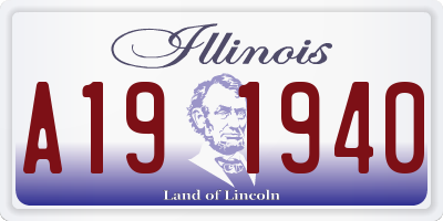 IL license plate A191940