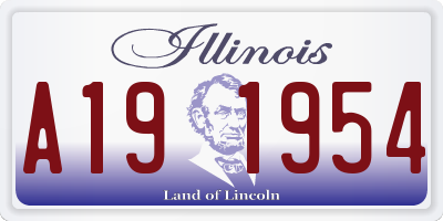IL license plate A191954