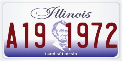 IL license plate A191972