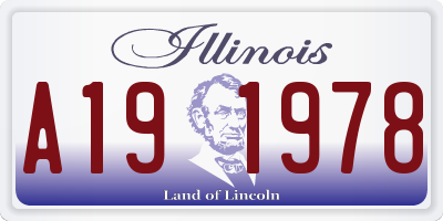 IL license plate A191978