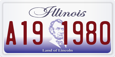 IL license plate A191980