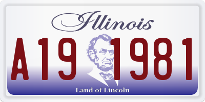 IL license plate A191981