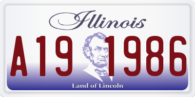 IL license plate A191986