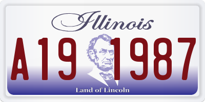 IL license plate A191987