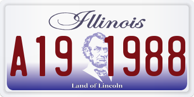IL license plate A191988