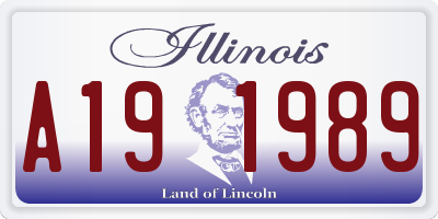 IL license plate A191989