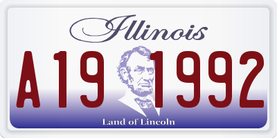 IL license plate A191992
