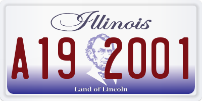 IL license plate A192001