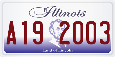 IL license plate A192003