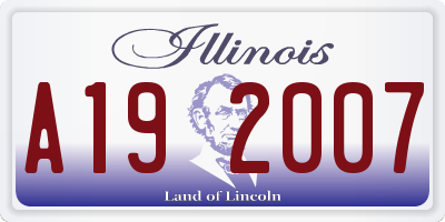 IL license plate A192007