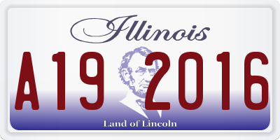 IL license plate A192016