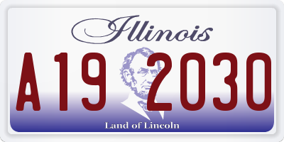 IL license plate A192030