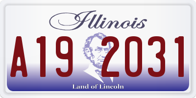 IL license plate A192031