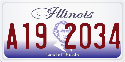 IL license plate A192034