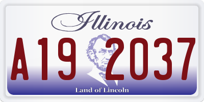 IL license plate A192037