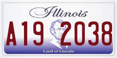 IL license plate A192038