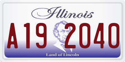 IL license plate A192040