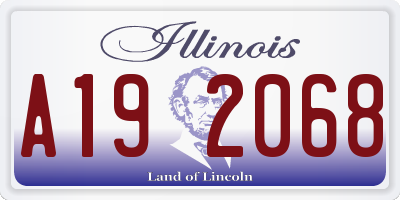 IL license plate A192068