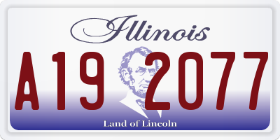 IL license plate A192077