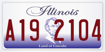 IL license plate A192104