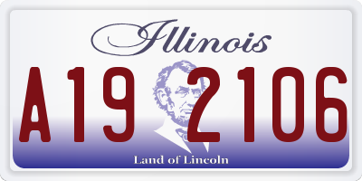 IL license plate A192106