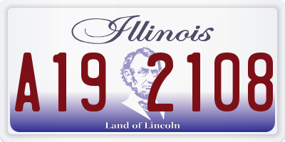 IL license plate A192108
