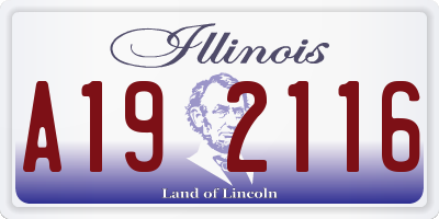 IL license plate A192116