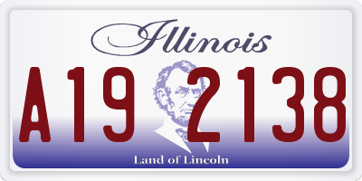 IL license plate A192138