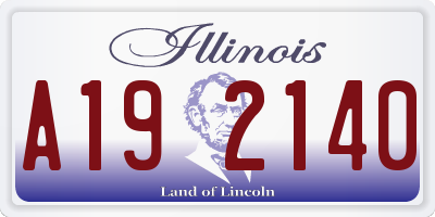 IL license plate A192140