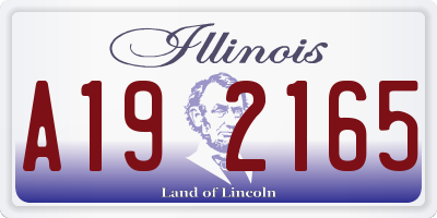 IL license plate A192165
