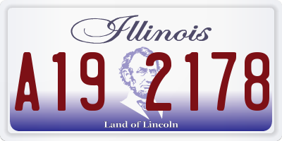 IL license plate A192178