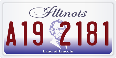 IL license plate A192181