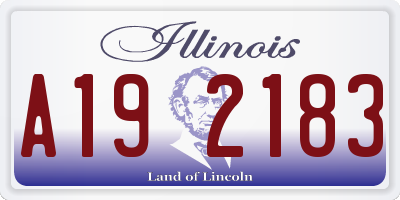 IL license plate A192183