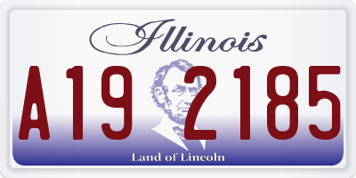 IL license plate A192185