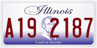 IL license plate A192187